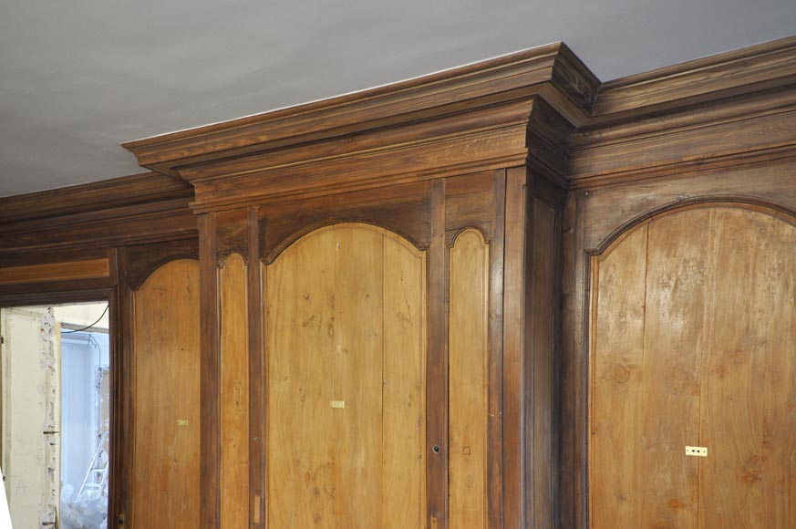 18th century oak and fir wood paneled room-9