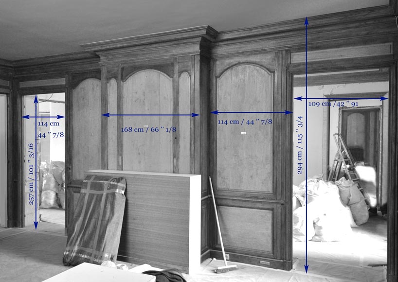 18th century oak and fir wood paneled room-13