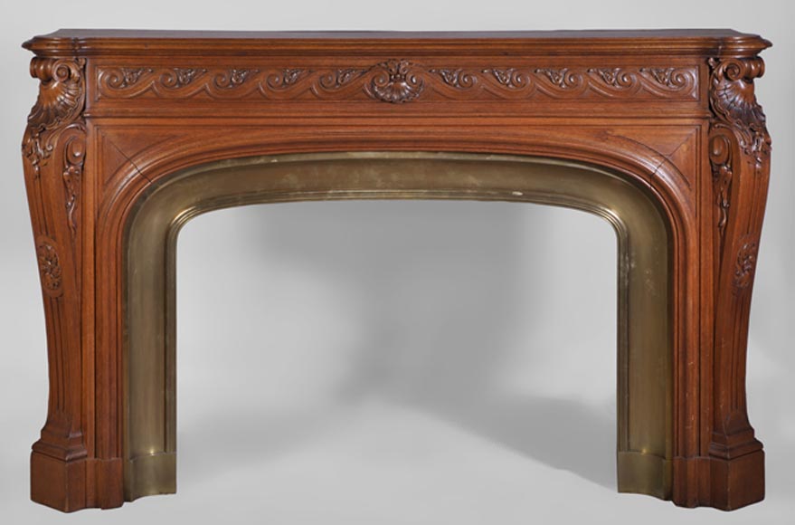 Fireplace Mantels Wood Large Antique Napoléon Iii Style Fireplace Made Out Of Carved Oak With Brass Insert