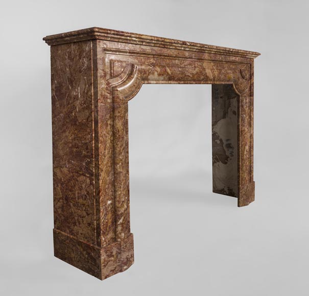 Antique Louis XIV style fireplace in Brèche marble-2