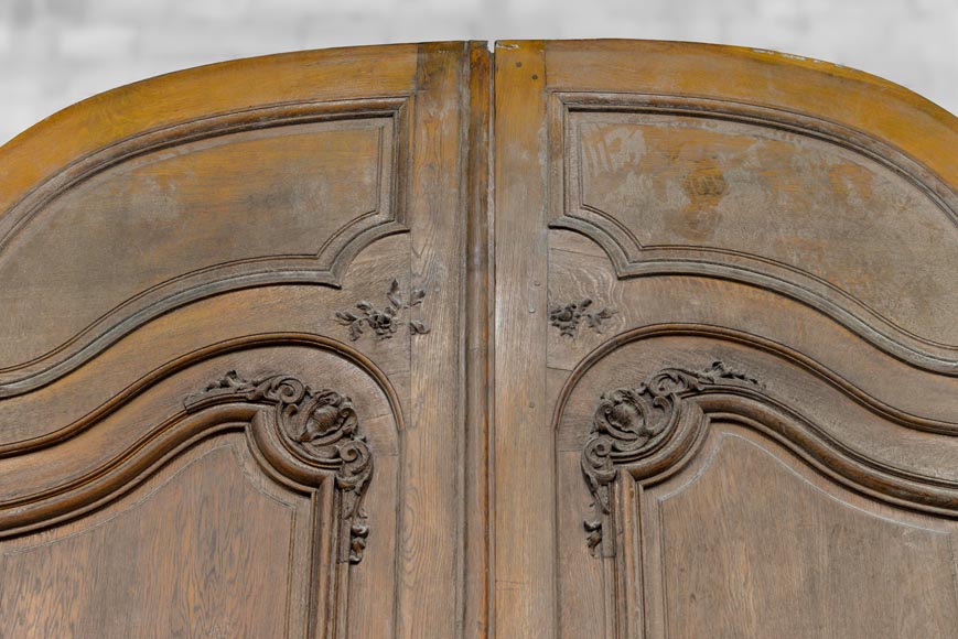 Important and rare door from an Haussmannian building in oakwood, late 19th century-1