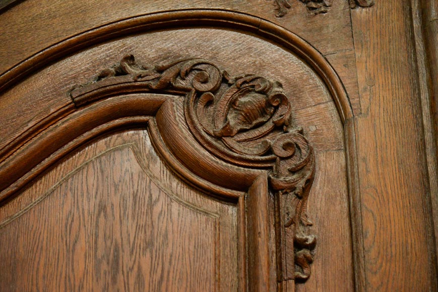 Important and rare door from an Haussmannian building in oakwood, late 19th century-9