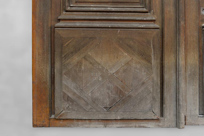 Important and rare door from an Haussmannian building in oakwood, late 19th century -7