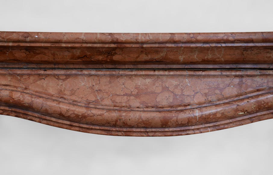 Regence style fireplace in Rosso Verona marble, early 20th century-1