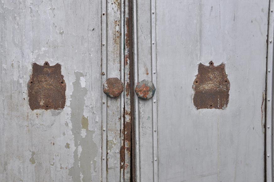 Antique set of eight industrial boiler room doors -3