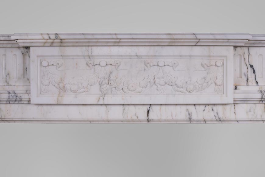 Beautiful Victorian style antique fireplace in Paonazzo marble-1