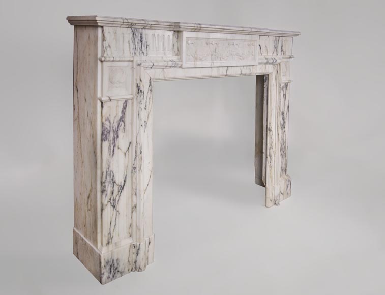 Beautiful Victorian style antique fireplace in Paonazzo marble-2