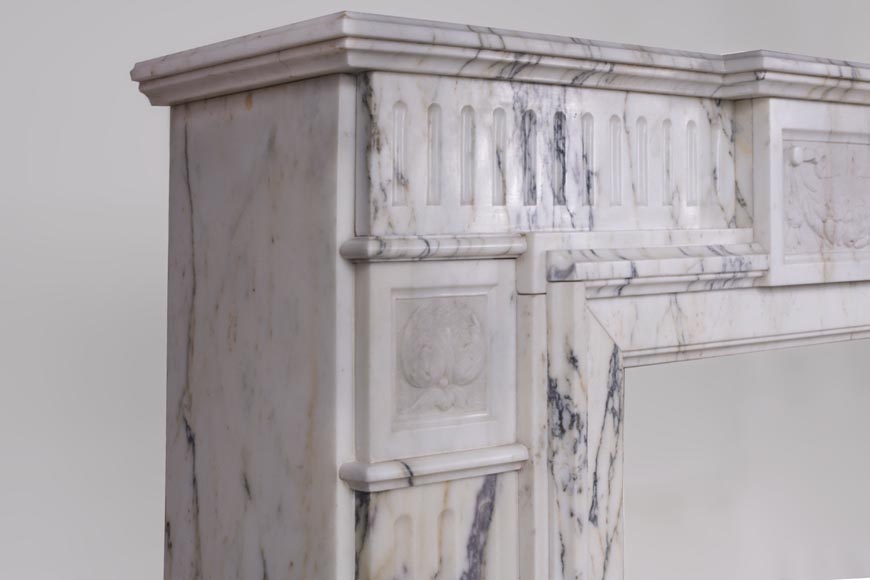 Beautiful Victorian style antique fireplace in Paonazzo marble-3
