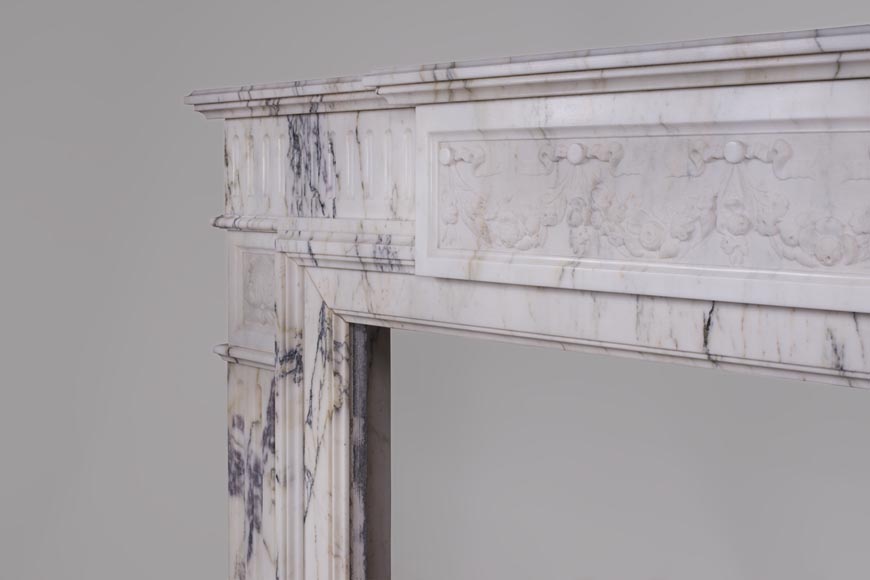 Beautiful Victorian style antique fireplace in Paonazzo marble-5
