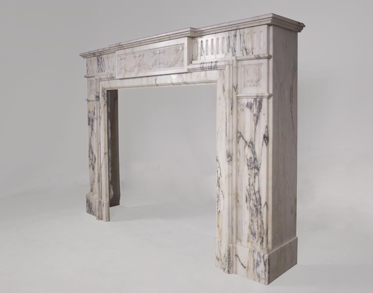 Beautiful Victorian style antique fireplace in Paonazzo marble-6