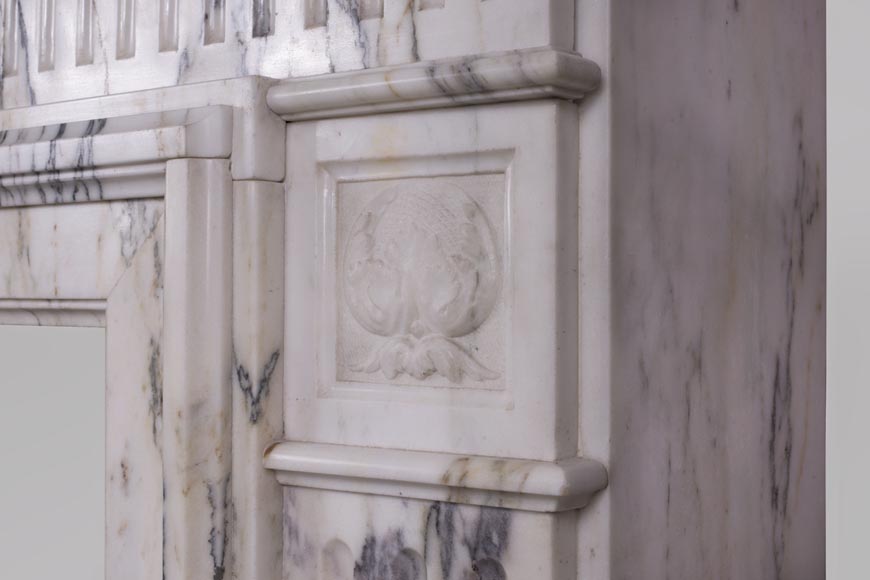 Beautiful Victorian style antique fireplace in Paonazzo marble-9