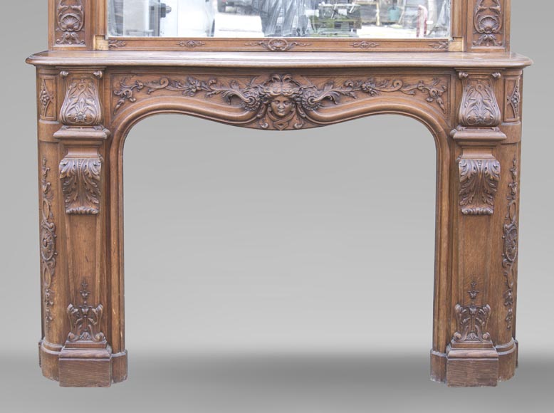BARDIE Armand (cabinetmaker) - An antique Napoleon III style fireplace with its overmantel-7