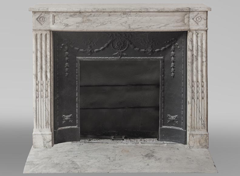 Fireplace Mantels Marble Beautiful Antique Fireplace From Louis Xvi Era In Arabeo Marble Decorated With Rosettes And Small Pearls
