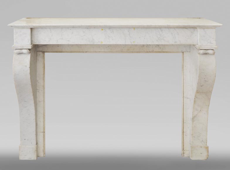 Antique Restoration style fireplace in Carrara marble-0