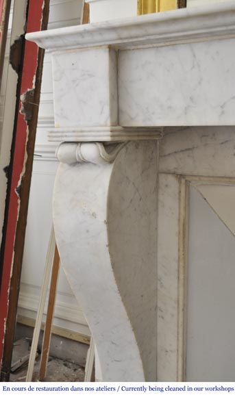 Antique Restoration style fireplace in Carrara marble-3