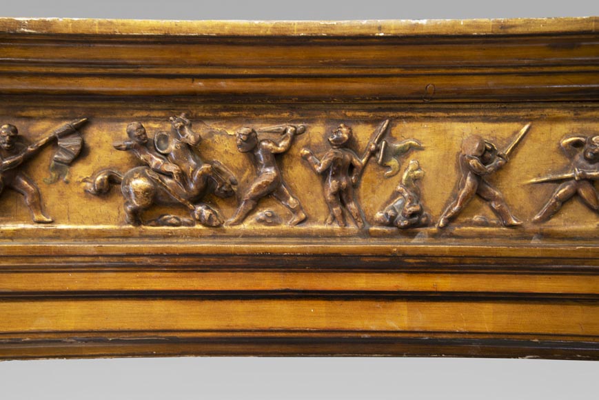 Italian 18th century fireplace in carved wood-1