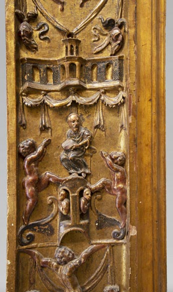 Italian 18th century fireplace in carved wood-4