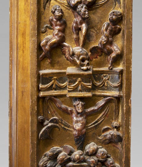 Italian 18th century fireplace in carved wood-7
