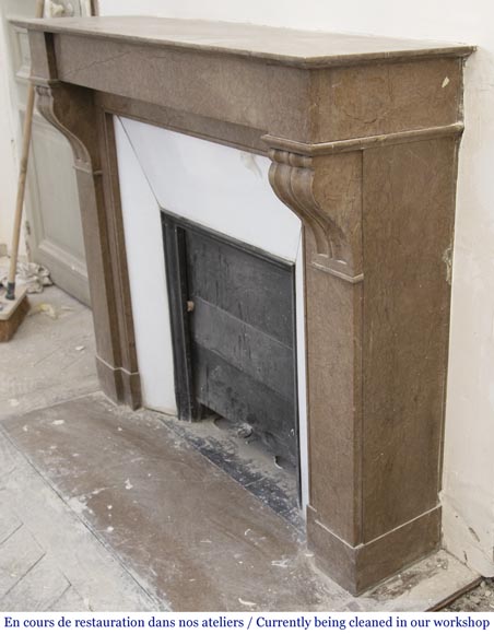 Antique Napoleon III style marble fireplace with modillions-5