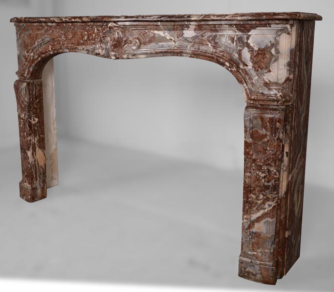 Louis XV period mantel, Red Royal marble-7