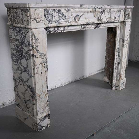Louis XVI style mantel with fluted legs carved in Sarravenza marble-2