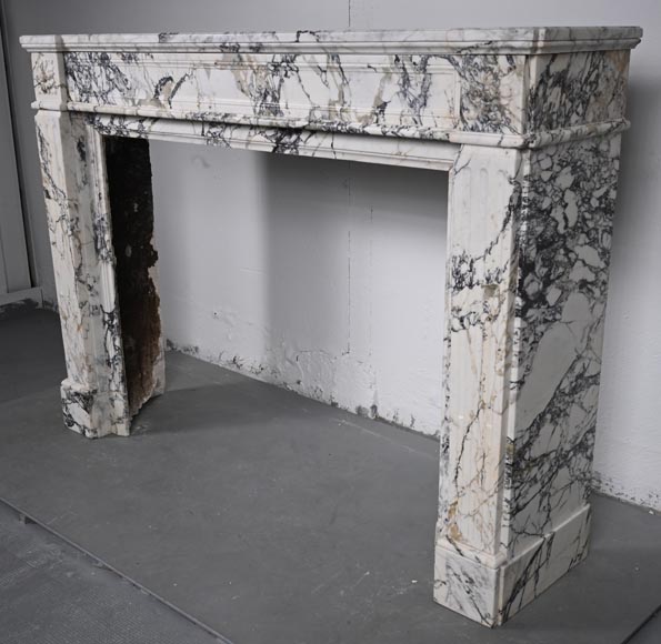 Louis XVI style mantel with fluted legs carved in Sarravenza marble-5