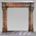 Napoleon III fireplace in Enjugerais marble with modillions