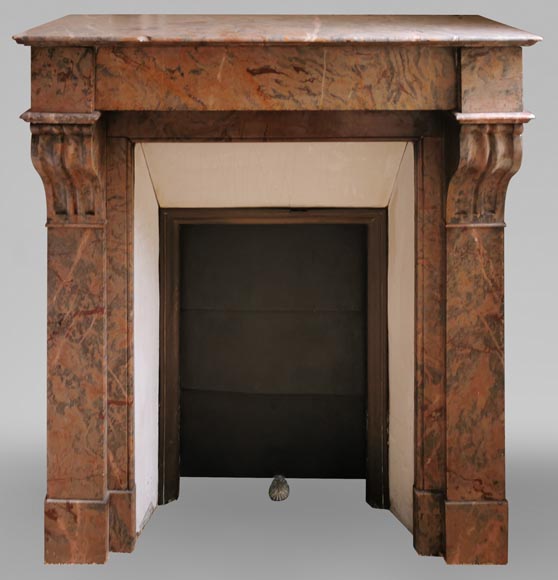 Napoleon III fireplace in Enjugerais marble with modillions-0