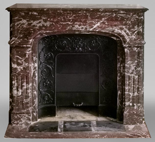 Regence style fireplace in Red of the North marble-0