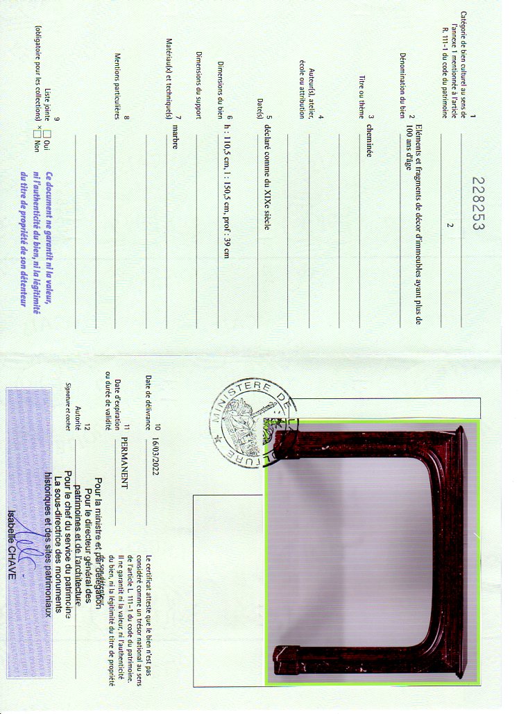 Export certificate