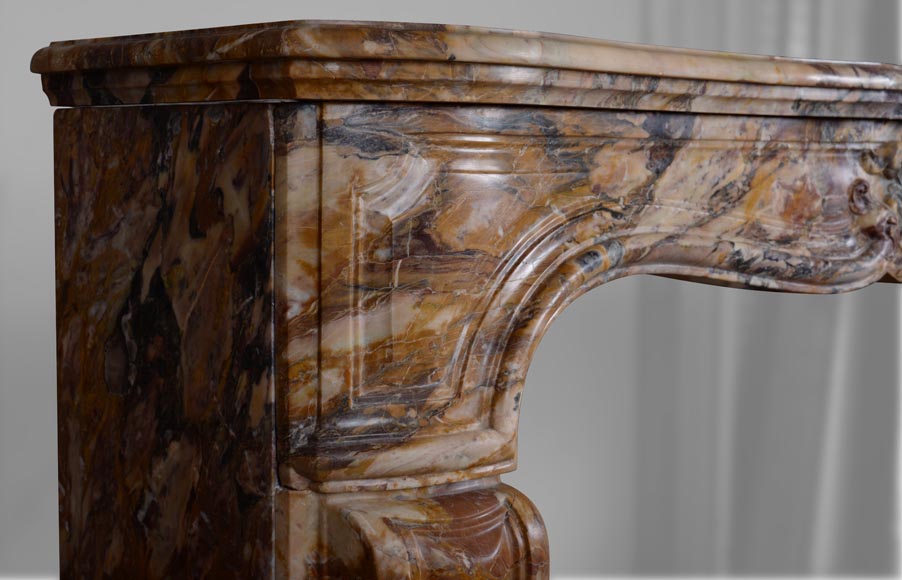 Louis XV style mantel in Medous Breccia with a medallion-4