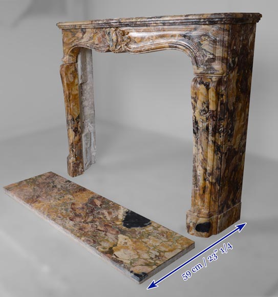 Louis XV style mantel in Medous Breccia with a medallion-6