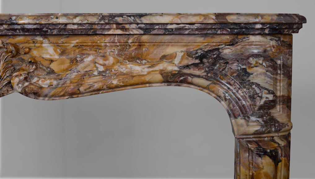 Louis XV style mantel in Medous Breccia with a medallion-7