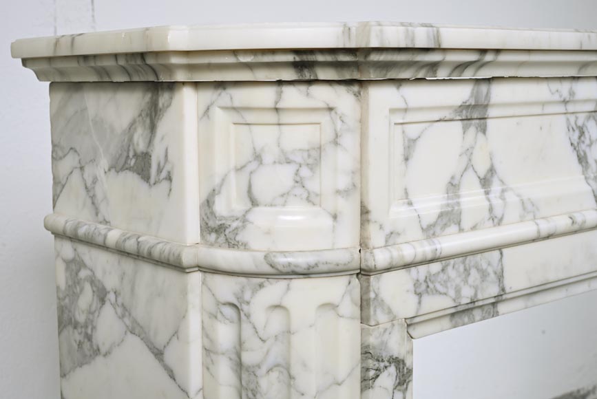 Louis XVI style mantel in Arabescato marble-4