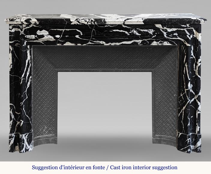 Louis XIV style fireplace in Marquina and Grand Antique marbles-2