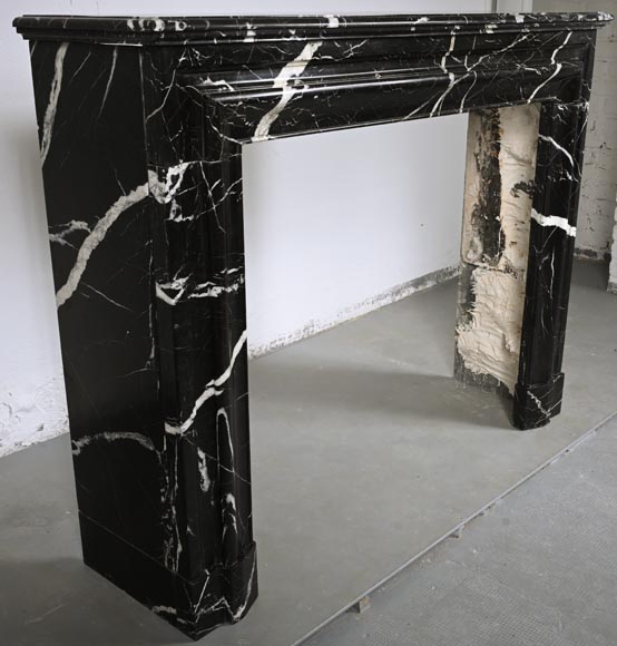 Louis XIV style mantel in Marquina marble-2