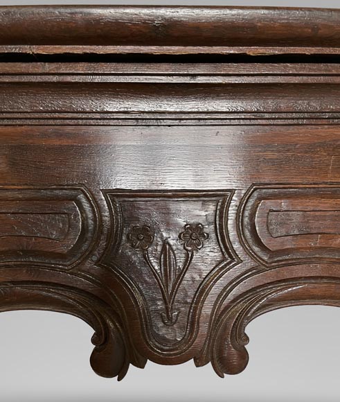 Large Louis XV style wooden fireplace-2