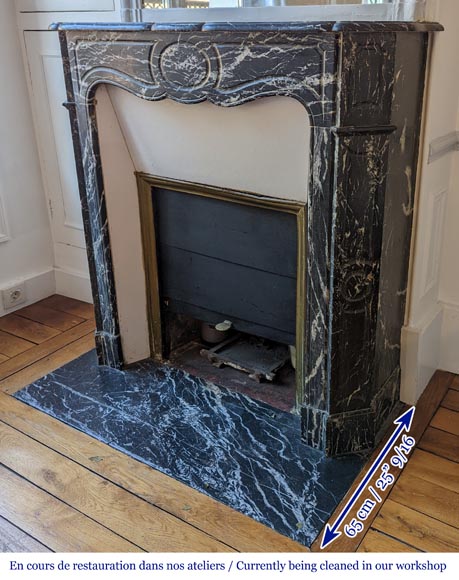 Louis XV style mantel in Marquina marble-5