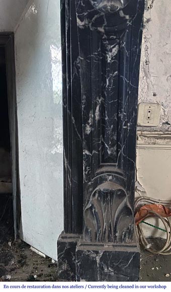 Napoleon III style mantel in Marquina marble-5