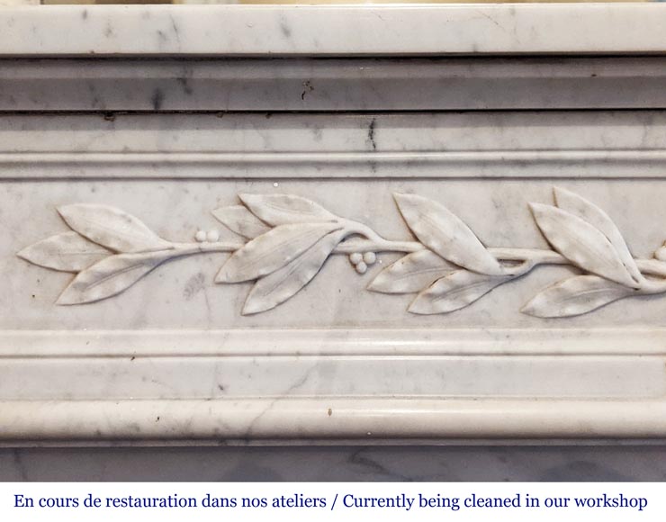 Louis XVI style mantel in Carrara marble-2