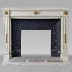 Louis XVI style mantel in semi-statuary marble