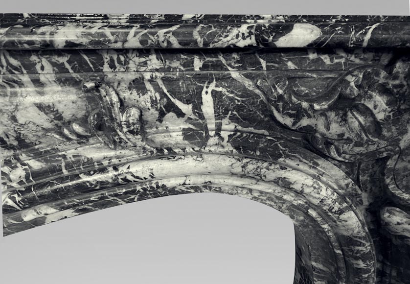 Beautiful Louis XV period mantel in grey Sainte Anne marble-5