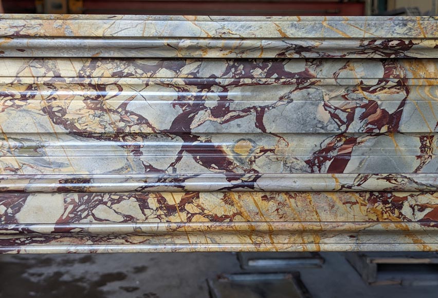 Louis XVI style mantel in Sarrancolin marble-1