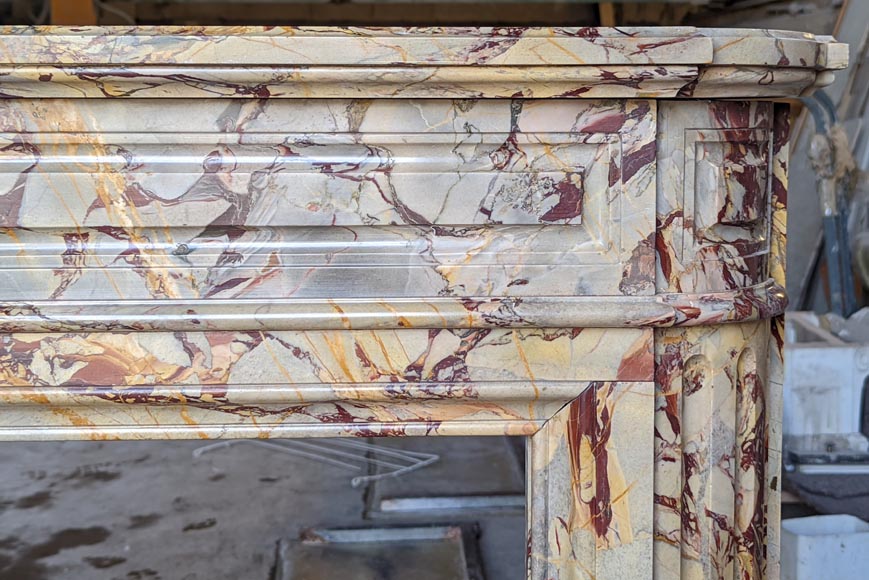 Louis XVI style mantel in Sarrancolin marble-6