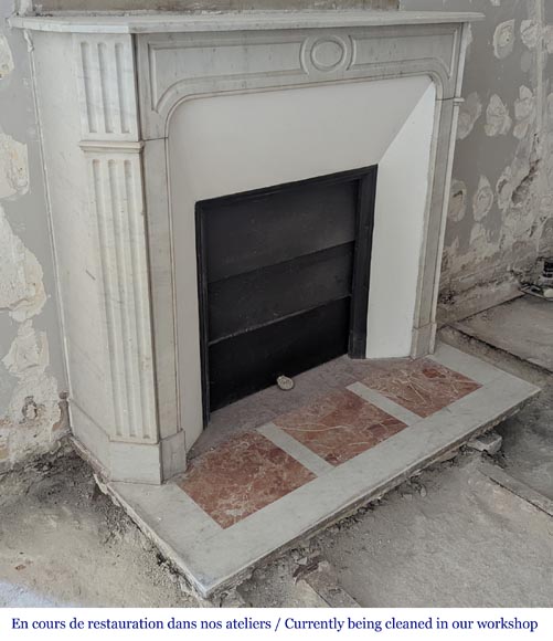 Carrara marble mantel in the XV style-2