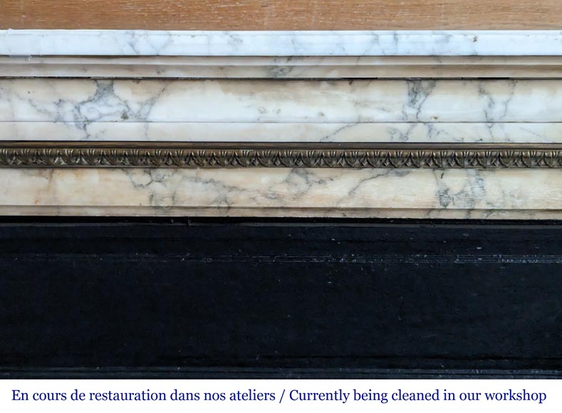 Louis XVI style mantel in Arabescato marble-1