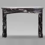 Louis XIV style mantel in black Marquina marble