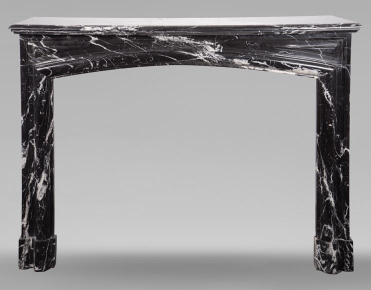 Louis XIV style mantel in black Marquina marble-0