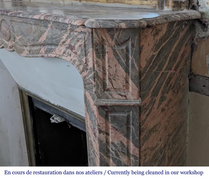 Louis XV style mantel in Enjugeraie marble-7