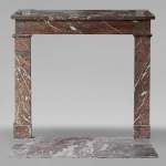 Louis XVI style mantel in Rouge du Nord marble